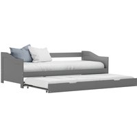 Berkfield Home Pull-out Sofa Bed Frame Grey Pinewood 90x200 cm