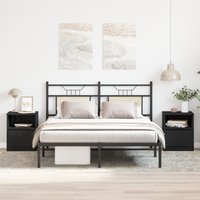 Berkfield Home Nightstands 2-Pack Black Oak 40x40x50 cm Made of Engineered Wood | Size: 40 x 40 x 50 cm
