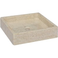 Berkfield Home Sink Cream 40x40x10 cm Marble | Size: 40 x 40 x 10 cm