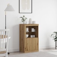 Berkfield Home Sideboard with LED Lights Artisan Oak 60, 5x37x100 cm in Brown | Size: 5 x 37 x 100 cm