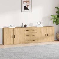 Berkfield Home Sideboards 3 pcs Sonoma Oak Engineered Wood in Brown