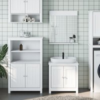 Berkfield Home 3 Piece Bathroom Furniture Set BERG White Solid Wood Pine