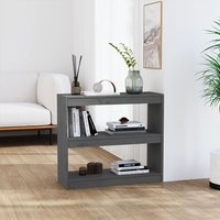 Berkfield Home Book Cabinet/Room Divider Grey 80x30x71.5 cm Solid Wood Pine