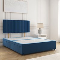 Sienna Divan Bed Plush 24" Headboard & 2Drawers Same Side No Mattress Double