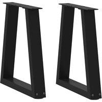 Berkfield Home Dining Table Legs V-Shape 2 pcs Black 28x(42-43.3) cm Steel