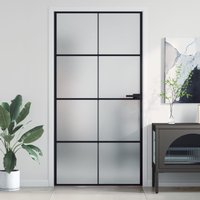Berkfield Home Interior Door Slim Black 102.5x201.5 cm Tempered Glass & Aluminium