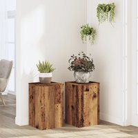 Plant Stands 2 pcs Old Wood 30x30x50 cm Engineered wood x 30 x 50 cm