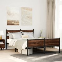 Bed Frame without Mattress Oak 140x190 cm Engineered Wood