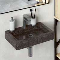 Berkfield Home Sink Black 38x24x6.5 cm Marble