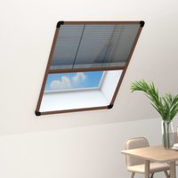 Berkfield Home Plisse Insect Screen for Windows Aluminium Brown 80x120 cm