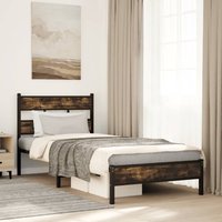 Berkfield Home Bed Frame without Mattress with Headboard Sonoma Oak 90x200 cm in Brown