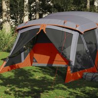 Berkfield Home Camping Tent with Porch 4-Person Orange Waterproof