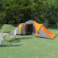 Berkfield Home Camping Tent 6 Persons Grey & Orange