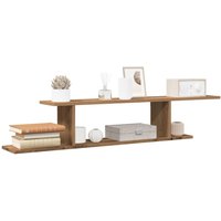 Berkfield Home Wall-Mounted TV Shelf Artisan Oak 125x18x23 cm Engineered Wood in Brown | Size: 125 x 18 x 23 cm
