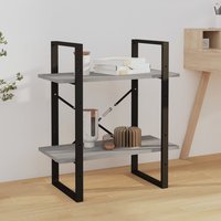 Berkfield Home 2-Tier Book Cabinet Grey Sonoma 60x30x70 cm Engineered Wood | Size: 60 x 30 x 70 cm