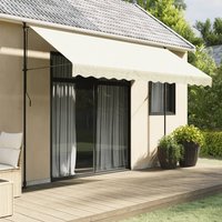 Berkfield Home Retractable Awning Cream 350x150 cm Fabric & Steel