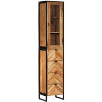 Berkfield Home Bathroom Cabinet 40x27x190 cm Iron & Solid Wood Acacia in Brown | Size: 40 x 27 x 190 cm