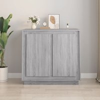 Berkfield Home Sideboard Grey Sonoma 80x34x75 cm Engineered Wood | Size: 80 x 34 x 75 cm