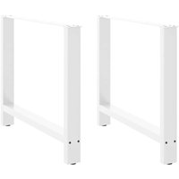 Berkfield Home Coffee Table Legs White 2 pcs 90x(72-73) cm Steel