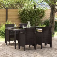 Berkfield Home Garden Chairs 4 pcs Brown Poly Rattan