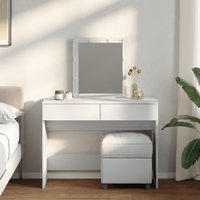 Berkfield Home Dressing Table with LED White 100x40x130 cm | Size: 100 x 40 x 130 cm