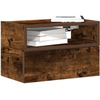 Berkfield Home Wall-mounted Bedside Cabinets 2 pcs Smoked Oak 45x26x28.5 cm in Brown