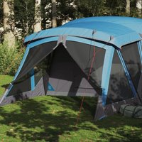 Berkfield Home Camping Tent with Porch 4-Person Blue Waterproof