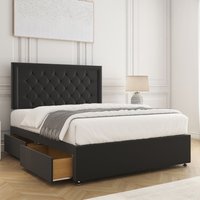 Nova Plush Divan Bed Set 24" Headboard & Mattress & 2 Drawers Footend King