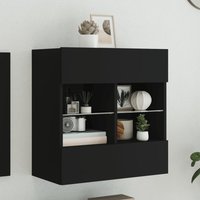 TV Wall Cabinet LED Lights 58.5x30x60.5 cm