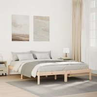Berkfield Home Extra Long Bed Frame without Mattress 140x210 cm Solid Wood Pine in Brown