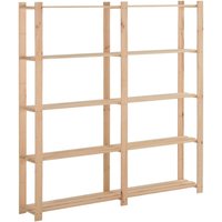 Berkfield Home 5-Tier Storage Rack 170x28.5x170 cm Solid Pinewood in Brown