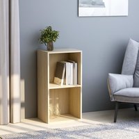Berkfield Home 2-Tier Book Cabinet Sonoma Oak 40x30x76.5 cm Engineered Wood in Brown