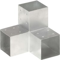 Berkfield Home Post Connector Y Shape Galvanised Metal 101x101 mm in Silver