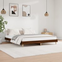 Berkfield Home Bed Frame Brown Oak 120x200 cm Engineered Wood | Size: Small Double