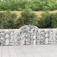 Berkfield Home Arched Gabion Baskets 18 pcs 200x30x80/100 cm Galvanised Iron in Silver
