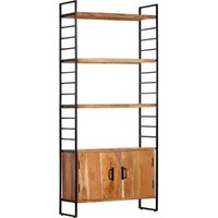 Berkfield Home 4-Tier Bookcase 80x30x180 cm Solid Acacia Wood in Brown | Size: 80 x 30 x 180 cm