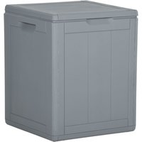 Berkfield Home Garden Storage Box 90L Grey PP Rattan
