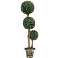 Berkfield Home Artificial Boxwood Plant with Pot Ball Shaped Green 119 cm