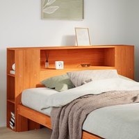 Berkfield Home Headboard with Storage Wax Brown 140 cm Solid Wood Pine