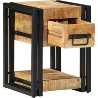 Berkfield Home Nightstand 40x40x40 cm Solid Mango Wood in Brown | Size: 40 x 40 x 40 cm