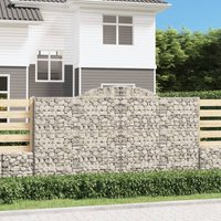 Berkfield Home Arched Gabion Baskets 5 pcs 300x50x160/180 cm Galvanised Iron in Silver
