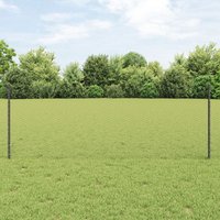 Berkfield Home Fence Posts 11 pcs U-Channel Grey 80 cm Steel, Hexagon Fence Grey 0.8x100 m Steel