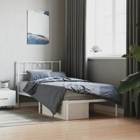 Metal Bed Frame Headboard 100x200 cm