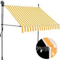 Berkfield Home Manual Retractable Awning with LED 150 cm White & Orange