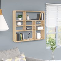 Berkfield Home Wall Shelf Sonoma Oak 90x16x78 cm Engineered Wood in Brown | Size: 90 x 16 x 78 cm