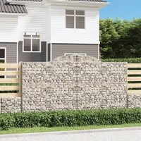 Berkfield Home Arched Gabion Basket 300x30x160/180 cm Galvanised Iron in Silver