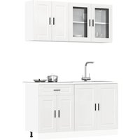 4 Piece Kitchen Cabinet Set Kalmar High Gloss Engineered Wood