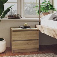 Berkfield Home Bed Cabinets 2 pcs Sonoma Oak 50x39x43.5 cm Engineered Wood in Brown