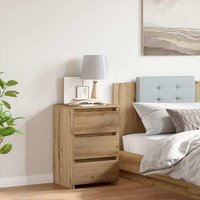 Berkfield Home Bedside Cabinet Artisan Oak 40x35x62.5 cm Engineered Wood in Brown