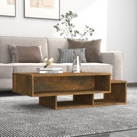 Berkfield Home Coffee Table Smoked Oak 105x55x32 cm Engineered Wood in Brown | Size: 105 x 55 x 32 cm